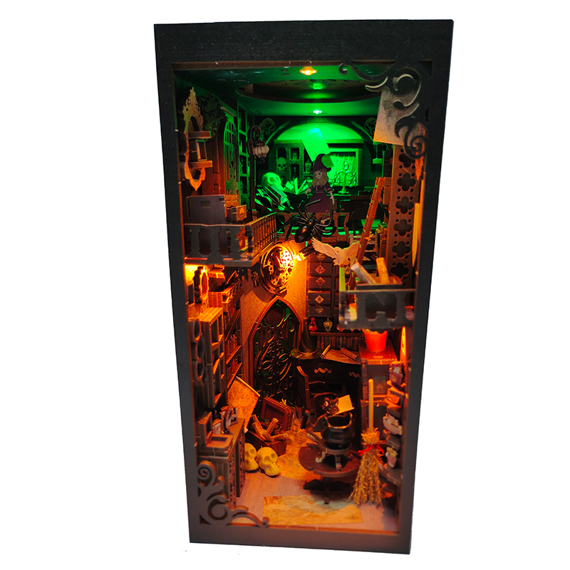 Kit de construcción en miniatu - Diy Wooden Book Nook Kit Shelf Insert reseña y precio
