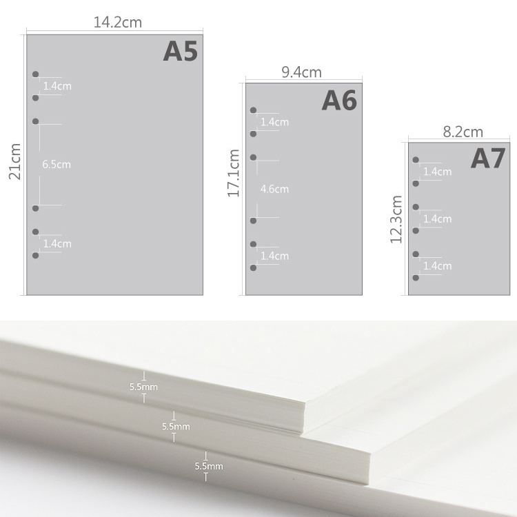 A5 A6A7 45 hojas de cuaderno d - A5 Spiral Dotted Grid Notebook reseña y precio