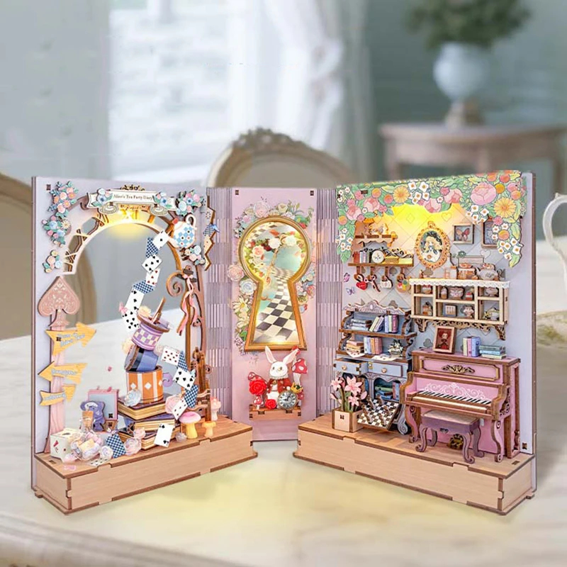Kit de modelo en miniatura par - Diy Wooden Book Nook Kit Shelf Insert reseña y precio